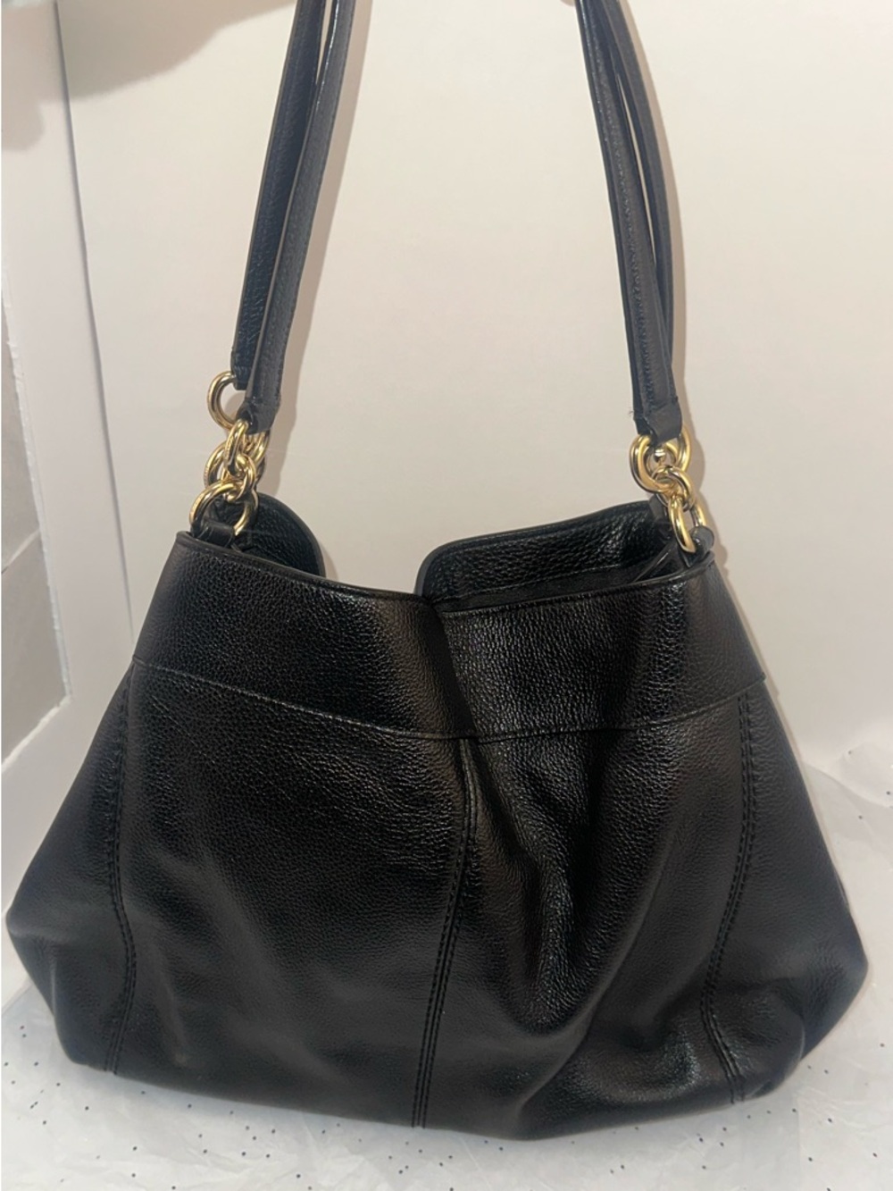 Coach Lexie Tote Bag Black Pebbled Leather F28997 - Picture 6 of 12
